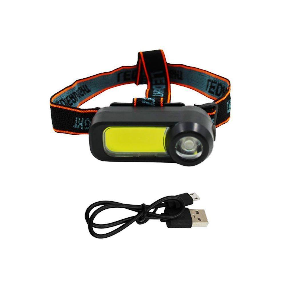Lanterna De Cabeça Led Cob Mini Recarregavel Usb De Longo Alcance - 2