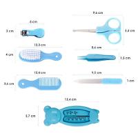 Kit Cuidados Higiene Bebe Pente Escova Cortador De Unha Recém Nascidos Azul - 2