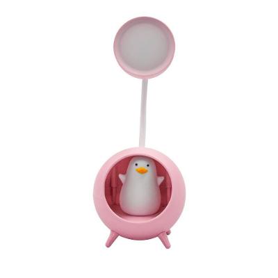 Luminaria De Mesa Decorativa Usb Portatil Articulavel Abajur P- Leitura Estudo Patinho Rosa