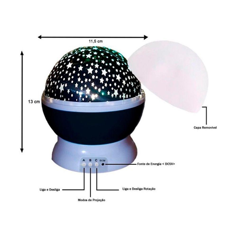 Luminaria Projetor Estrela 360 Galaxy Star Master Azul - 3