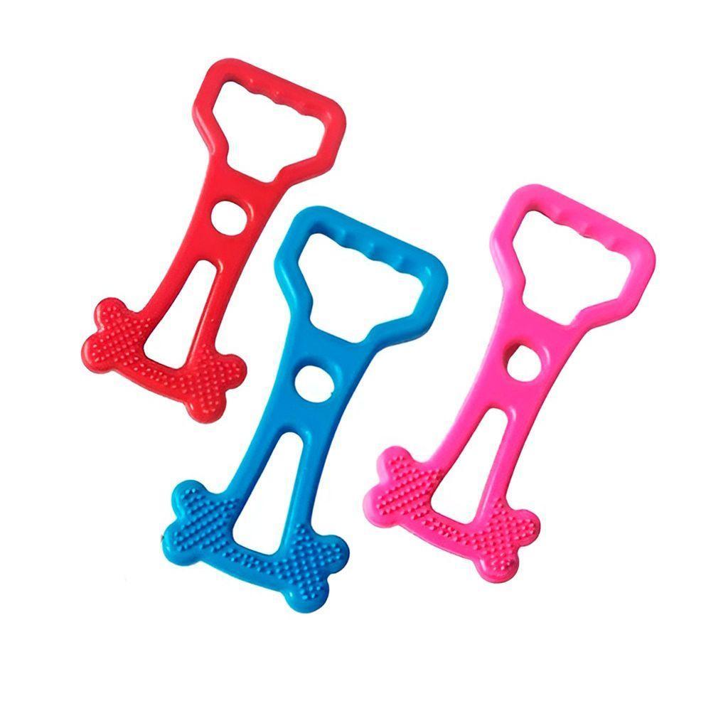 Mordedor Puxador Canino Brinquedo Cachorro Pet Diversão Vermelho - 2