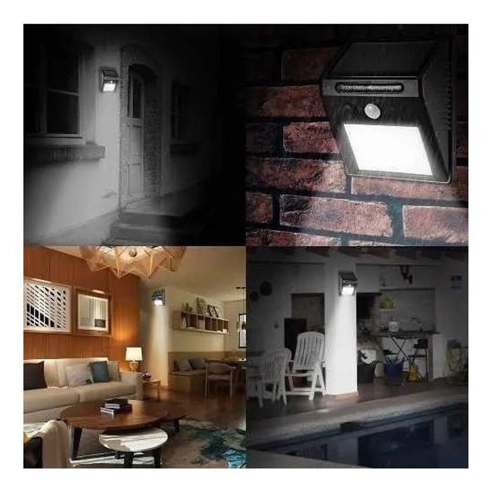 Luminária Solar Arandela 30 Leds Parede Com Sensor Presença - 2