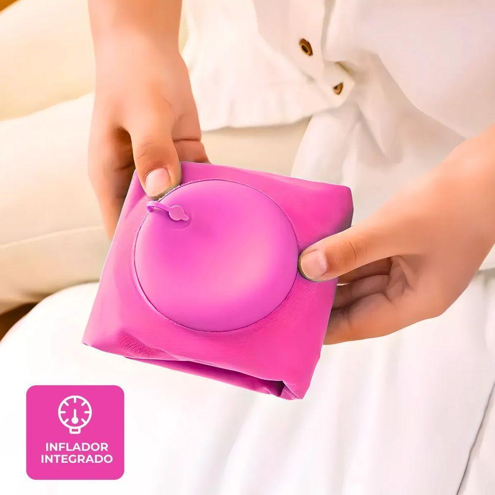 Travesseiro Almofada De Viagem Inflável E Portátil - Rosa - 2