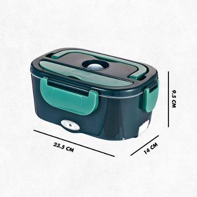 Marmita Elétrica Portátil Bivolt Verde 40W com Divisórias e Tampa com Travas