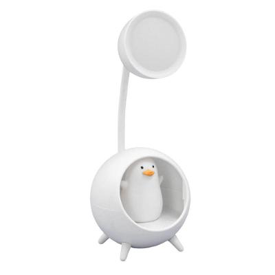 Luminaria De Mesa Decorativa Usb Portatil Articulavel Abajur P- Leitura Estudo Patinho Branco