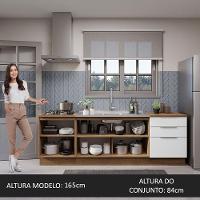 Armário De Cozinha Compacta 240cm Rustic/branco Stella Madesa 01 Rustic/branco - 7