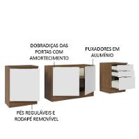 Armário De Cozinha Compacta 240cm Rustic/branco Stella Madesa 01 Rustic/branco - 8