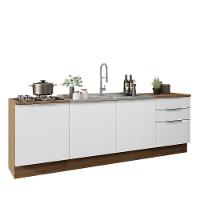 Armário De Cozinha Compacta 240cm Rustic/branco Stella Madesa 01 Rustic/branco - 10
