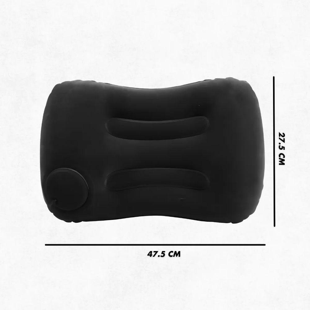 Travesseiro Almofada De Viagem Inflável E Portátil - Preto - 2