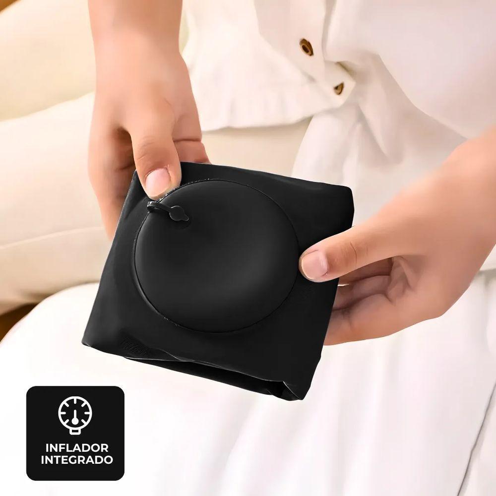 Travesseiro Almofada De Viagem Inflável E Portátil - Preto - 3