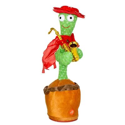 Cacto Dançante Musical Falante Dança Repete Brinquedo Usb Saxofone