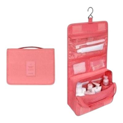 Necessaire Em Nylon Organizadora Higiene Para Viagem Rosa