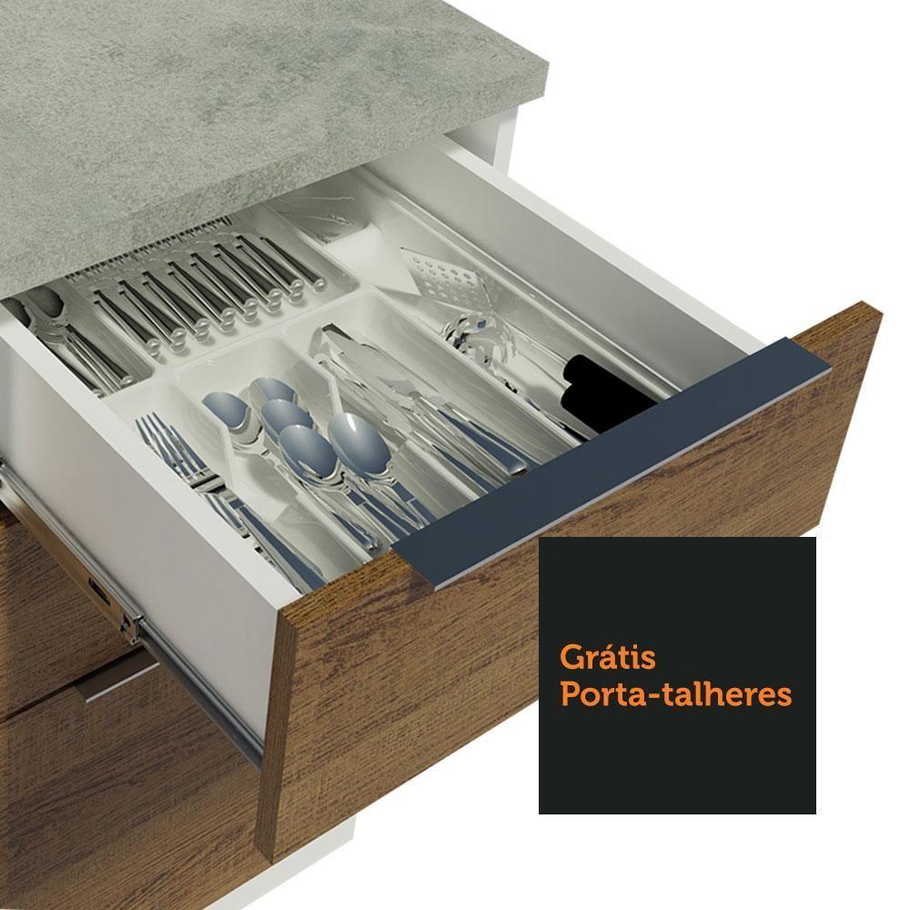 Armário De Cozinha Compacta 240cm Branco/rustic Stella Madesa 01 Branco/rustic - 3