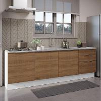 Armário De Cozinha Compacta 240cm Branco/rustic Stella Madesa 01 Branco/rustic - 1