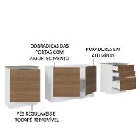 Armário De Cozinha Compacta 240cm Branco/rustic Stella Madesa 01 Branco/rustic - 8