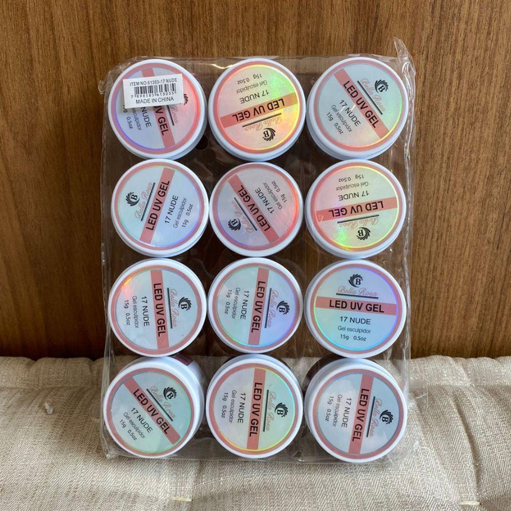 12 Unidades De Gel Led Uv Esculpidor De Unhas Acrigel Cor Pink Nude - 2