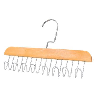 Cabide Madeira Rotativo Ganchos Organizador Armário Closet Marrom