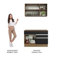 Armário De Cozinha Compacta 120cm Rustic/Preto - 7