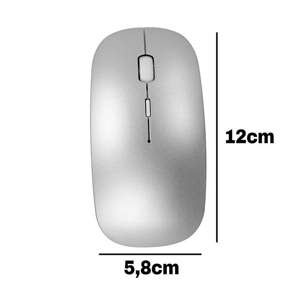Mouse Sem Fio 2.4ghz Recarregável Usb Ergonômico Wireless Branco - 4