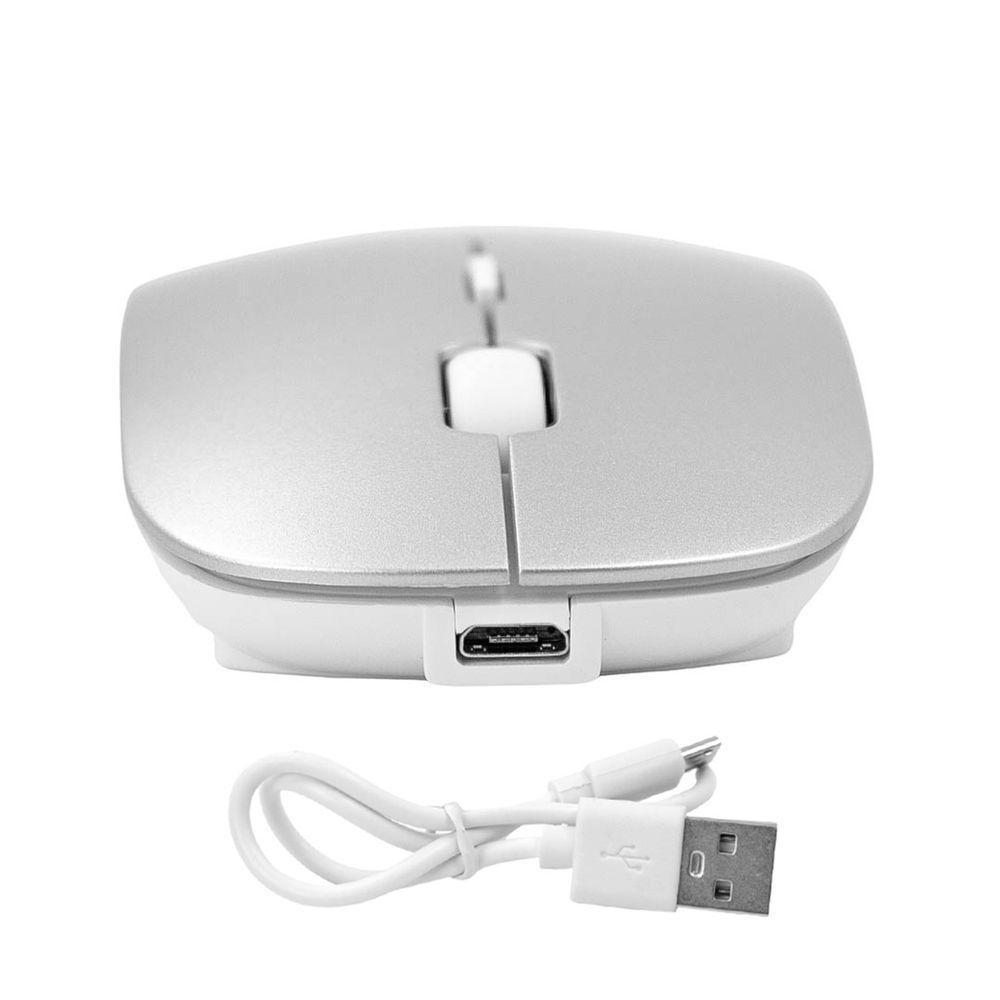 Mouse Sem Fio 2.4ghz Recarregável Usb Ergonômico Wireless Branco - 5