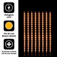8 Tubos De Luz Led 75cm Iluminação Cascata De Efeito Gelo Chuva Natal Branco Quente - 2