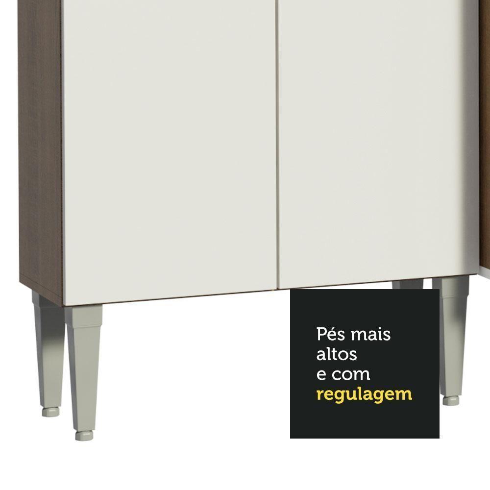 Armário De Cozinha Com Balcão E Paneleiro Rustic/branco - 5