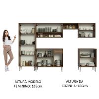 Armário De Cozinha Com Balcão E Paneleiro Rustic/branco - 7