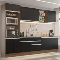 Armário De Cozinha 310cm Rustic/Preto 02 Rustic/Preto - 1