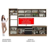 Armário De Cozinha 310cm Rustic/Preto 02 Rustic/Preto - 19