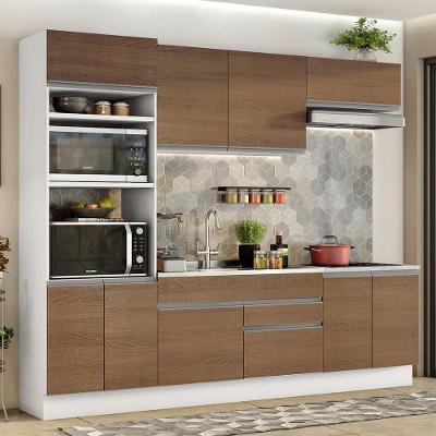 Armário De Cozinha 270cm Branco/Rustic13 Branco/Rustic