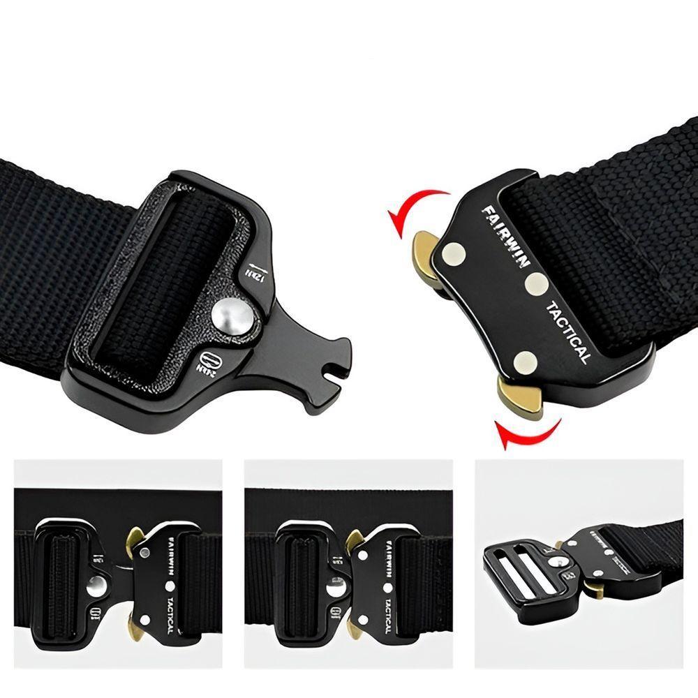 Cinto Tático Com Fivela De Engate Multifuncional Prático Eficiente Preto - 6