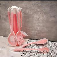 Kit 7 Peças Utensílios Cozinha Silicone Resistente Durável Verde água - 2