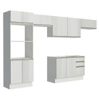 Armário Cozinha Acordes 100% Mdf com Balcão e Portas Branco - 3