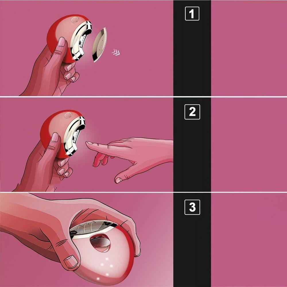 Cortador Unha Mini Lixa Elétrica Automático Recarregável Usb Vermelho - 6