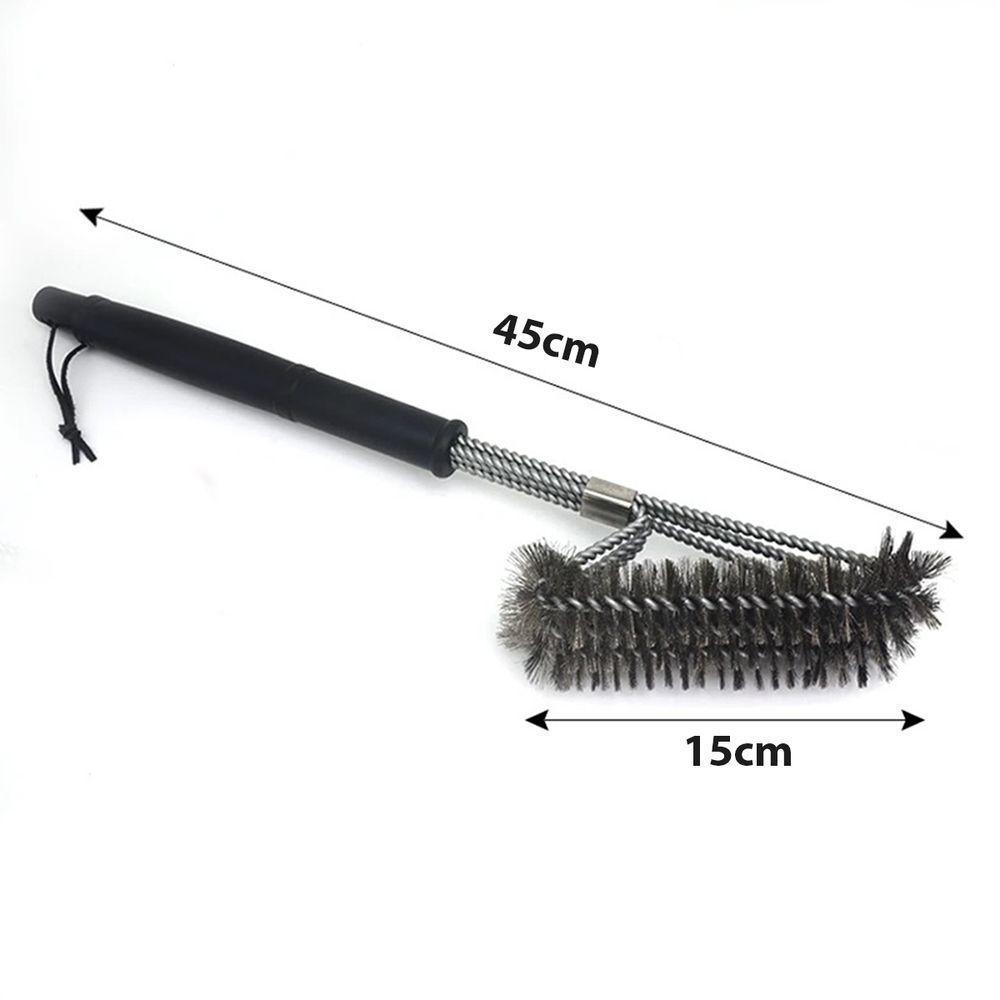 Escova Limpa Churrasqueira Grelha Cerdas De Aço Grill Espeto Churrasco - 5