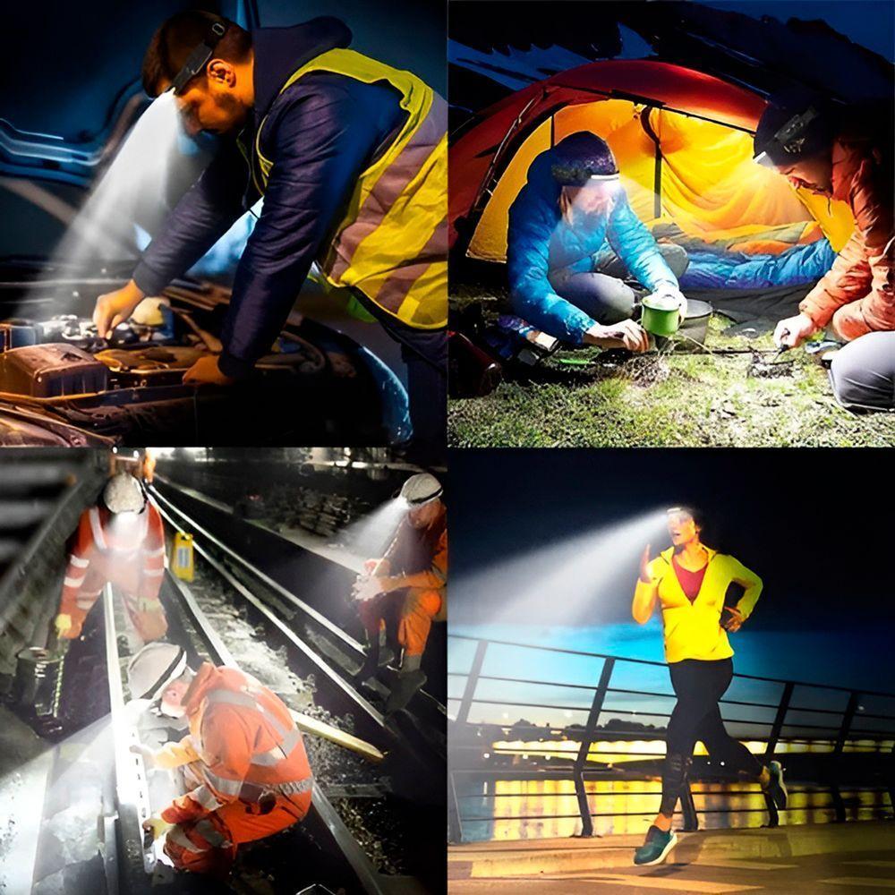 Lanterna De Cabeça 3 Leds Farol Recarregável Usb - 3