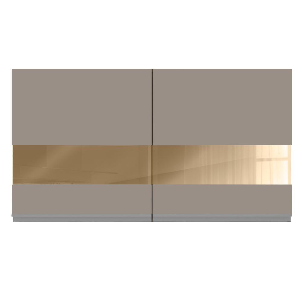 Armário Aéreo Glamy 120cm 2 Portas Vidro Rustic/Crema Madesa - 2