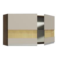 Armário Aéreo Glamy 120cm 2 Portas Vidro Rustic/Crema Madesa - 7