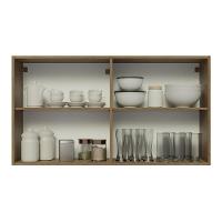 Armário Aéreo Glamy 120cm 2 Portas Vidro Rustic/Crema Madesa - 8