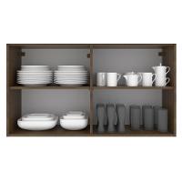 Armário Aéreo Glamy 120cm 2 Portas Vidro Rustic/Crema Madesa - 3