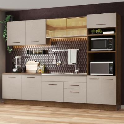 Armário de Cozinha Completa Agata 10 Portas 2 Gavetas MDF 310 cm Rustic