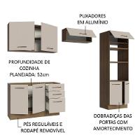 Armário De Cozinha Completa 270cm Rustic/crema Agata Madesa 08 Rustic/crema - 8
