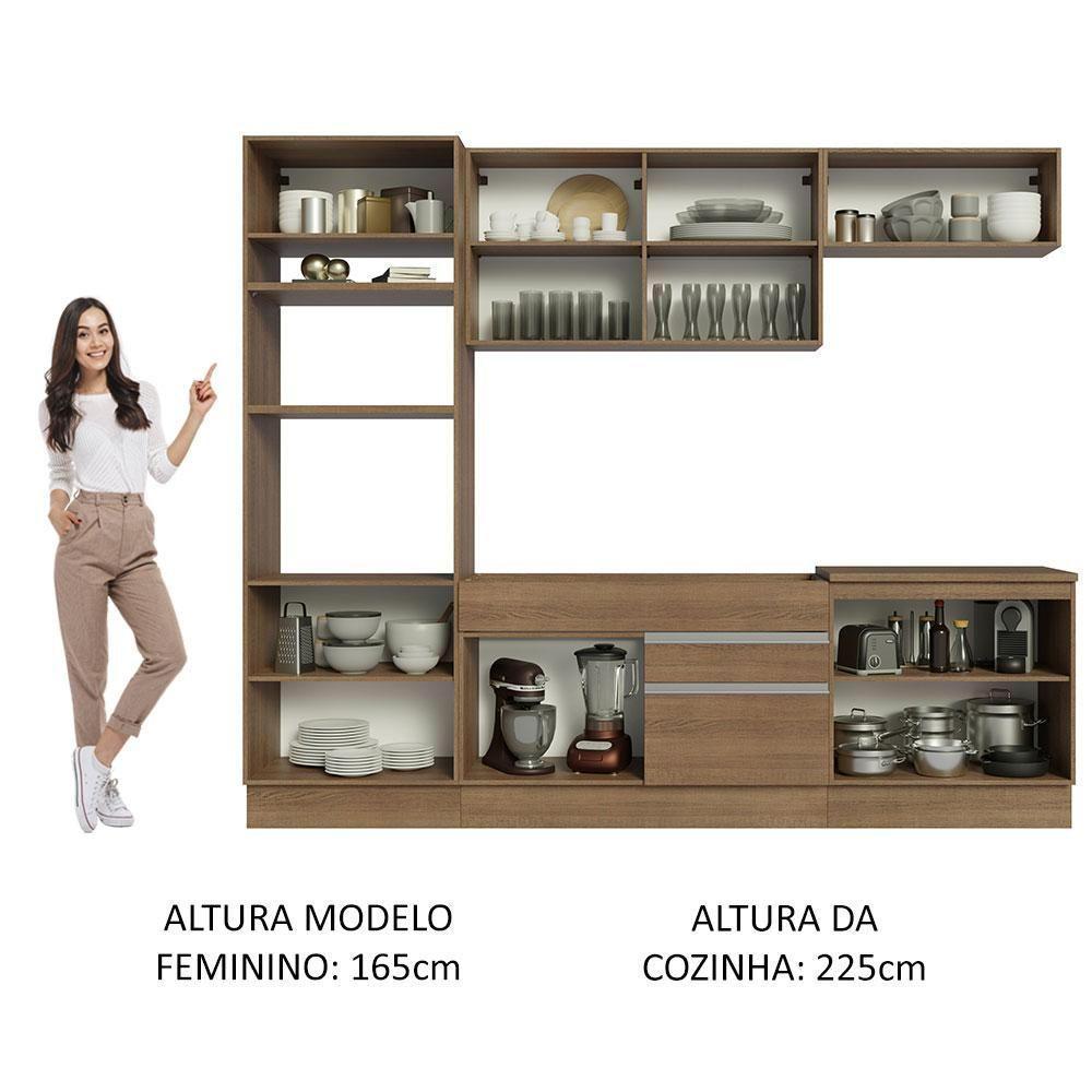 Armário De Cozinha Completa 270cm Rustic Glamy 13 Rustic - 7