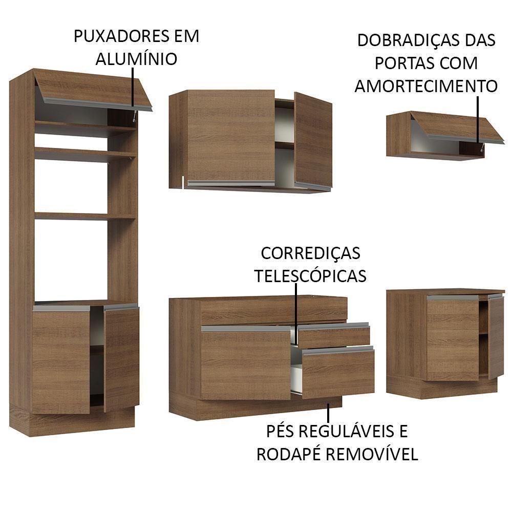 Armário De Cozinha Completa 270cm Rustic Glamy 13 Rustic - 8