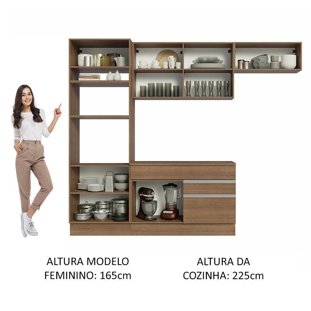 Armário De Cozinha Completa 270cm Rustic Glamy 14 Rustic - 7