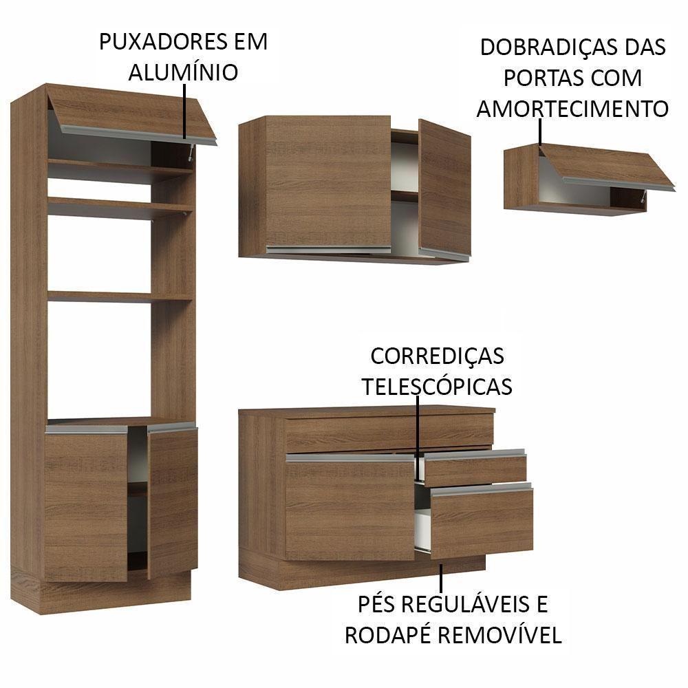 Armário De Cozinha Completa 270cm Rustic Glamy 14 Rustic - 8