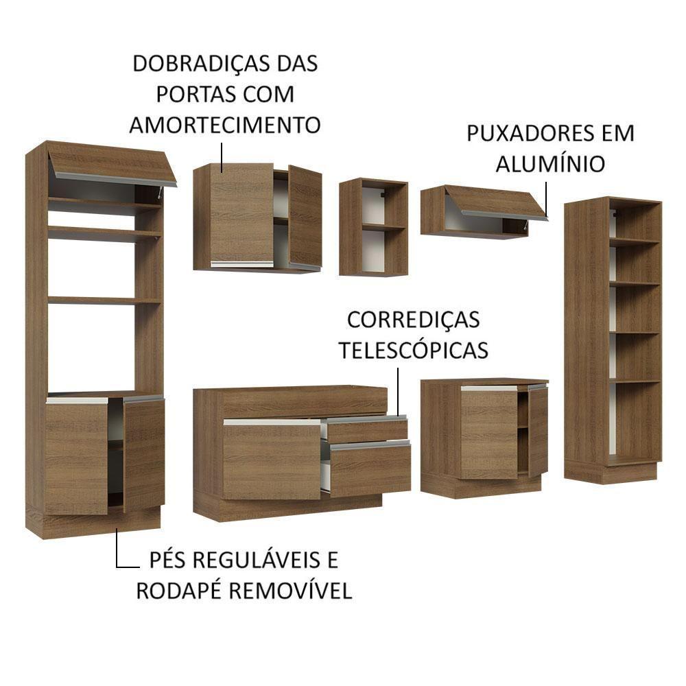 Armário De Cozinha Completa 330cm Rustic Glamy 03 Rustic - 8