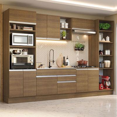 Armário de Cozinha Completa Glamy 03 Rustic 11 Portas 2 Gavetas MDF 330cm