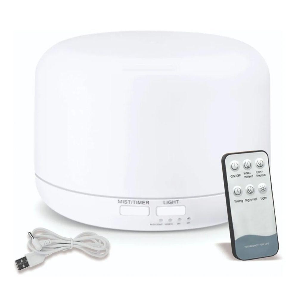 Difusor Elétrico Aroma Ultrassônico Com Led 300 Ml Branco - 1