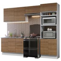 Armário De Cozinha Completa 270cm Branco/rustic Stella Madesa 05 Branco/rustic - 16